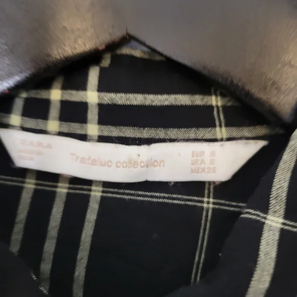 Zara trafaluc women's plaid long sleeve tunic top - Picture 9 of 16